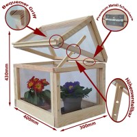 Vorschau: Mini Gewächshaus - Natur-Maße Vorschau: Mini Gewächshaus - Natur-Maße