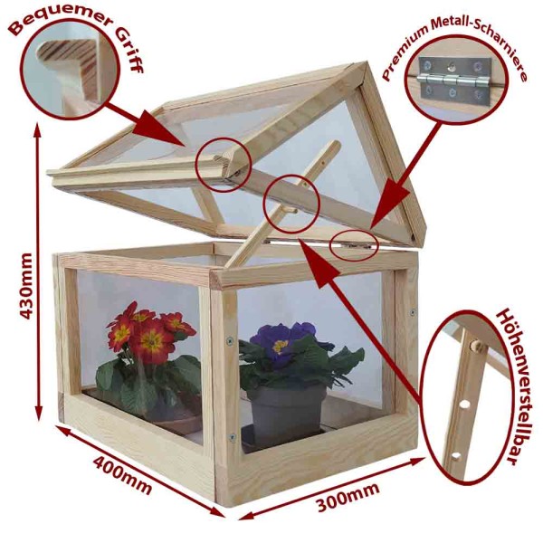 Mini Gewächshaus - Natur-Maße